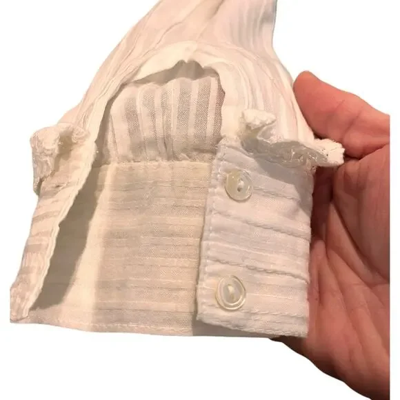 Vintage 1970s Laura Ashley White Womens Dress Edwardian Prairie Ruffled Size 14 - Picture 9 of 14